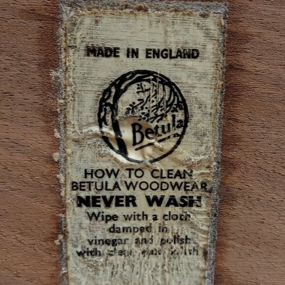 VTG MCM Betula Wood Teak Condiment Set Smoky Glass 2 Jam Jars with Tray England - Picture 8 of 8